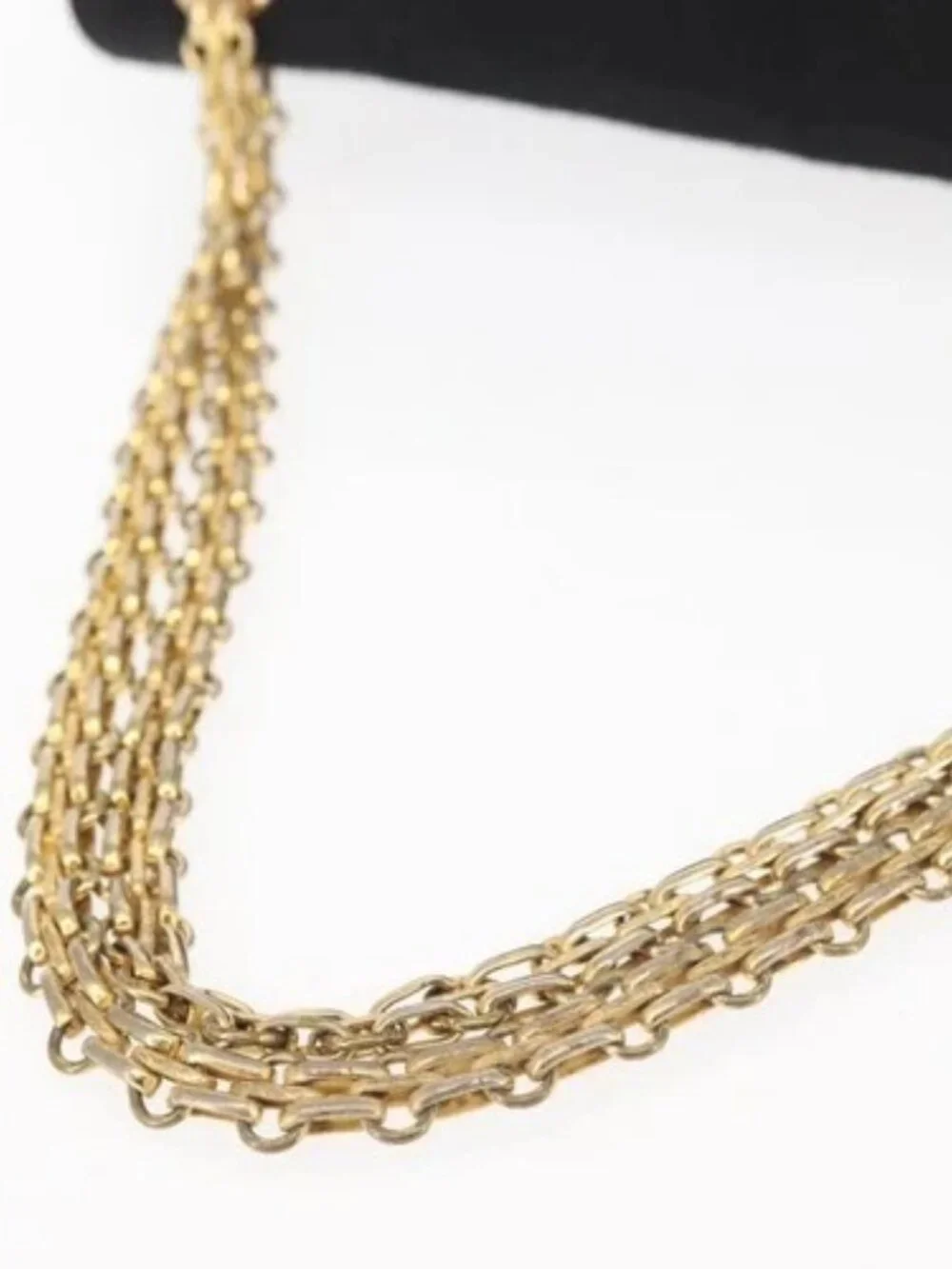 CHANEL Matelasse 25 Chain Shoulder Bag cotton Black Gold CC Auth gh984